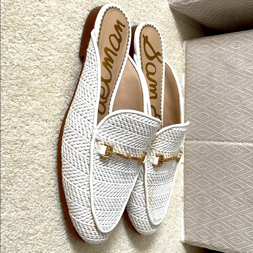 Sam Edelman Linnie Raffia White Mule